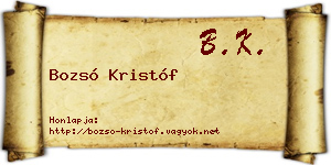 Bozsó Kristóf névjegykártya