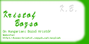 kristof bozso business card