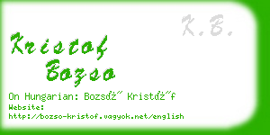 kristof bozso business card